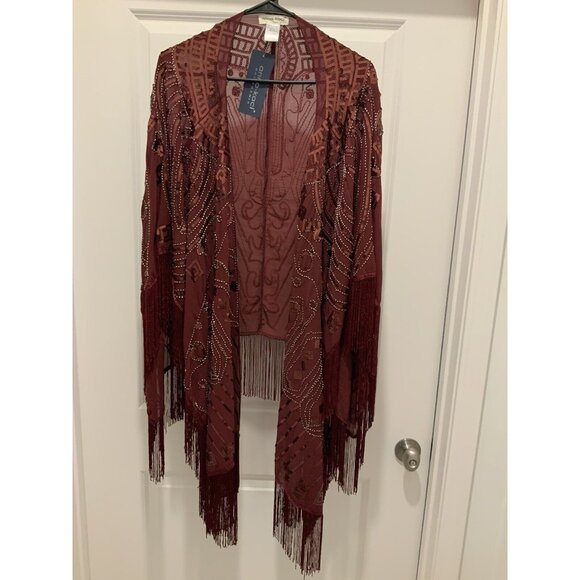 Anna-Kaci Accessories - Anna Kaci Wrap Women’s Oversized Hand Beaded Fringed Sequin Evening Shawl NWT